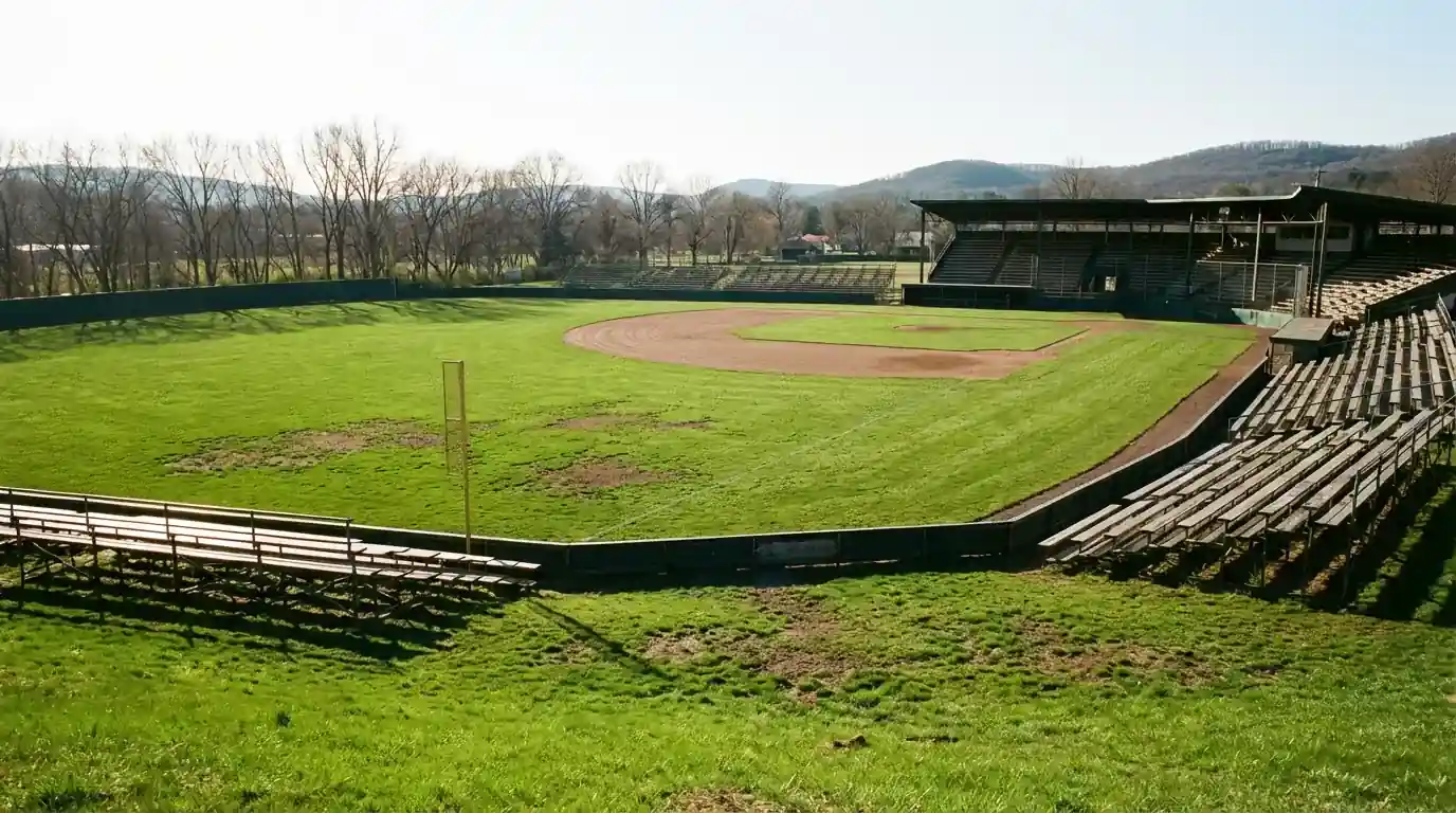 Baseball-kentta kevaalla kauden rakenteen ja aikataulun havainnollistamiseksi